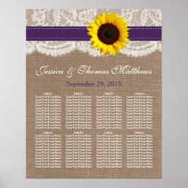 Uppsamlingen Rustic Solros Bröllop - Lila Poster