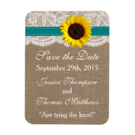 Uppsamlingen Rustic Solros Bröllop - Teal Magnet