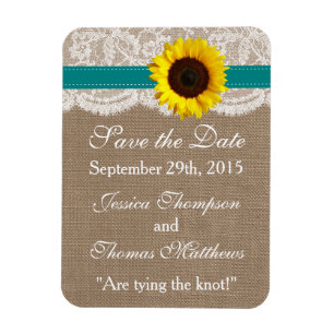 Uppsamlingen Rustic Solros Bröllop - Teal Magnet