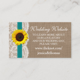 Uppsamlingen Rustic Solros Bröllop - Teal Tilläggskort