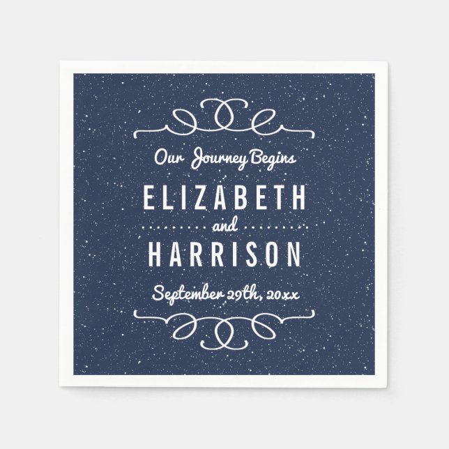 Uppsamlingen Starry Night Bröllop Pappersservett (Framsidan)