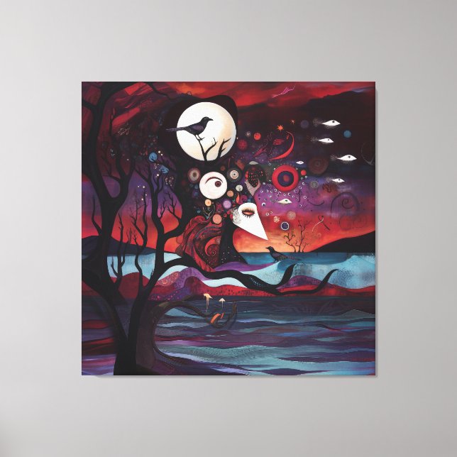 Uppsåtlig avsikt Mörk Witchy AI Art Canvastryck (Framsida)