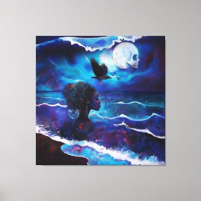 Uppsåtlig avsikt Mörk Witchy AI Art Canvastryck (Framsida)