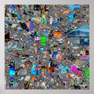 Uppsåtlig digital Glitch Art - Pixelaverad förvrän Poster