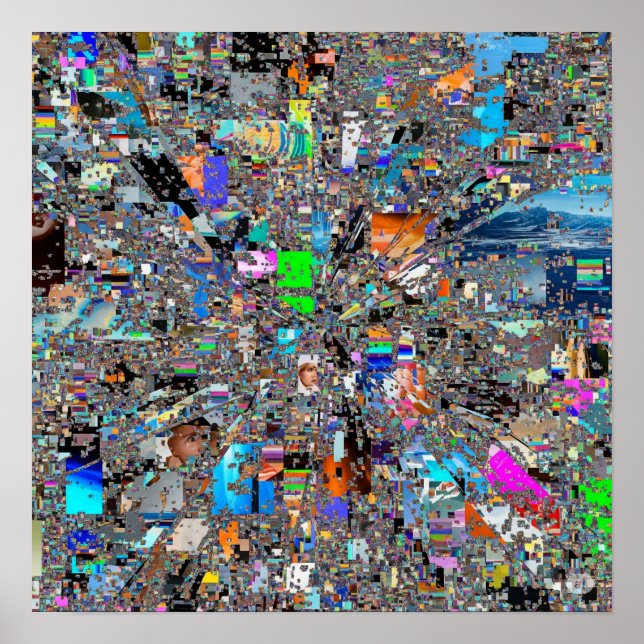 Uppsåtlig digital Glitch Art - Pixelaverad förvrän Poster (Framsidan)