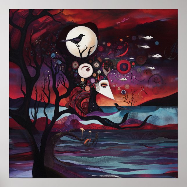 Uppsåtligt uppsåtligt Witchy AI Art Matte-värde Poster (Framsidan)