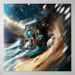Uppsåtligt uppsåtligt Witchy AI Art Matte-värde Poster