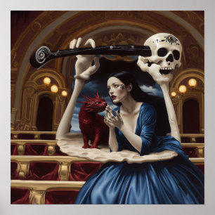 Uppsåtligt uppsåtligt Witchy AI Art Matte-värde Poster