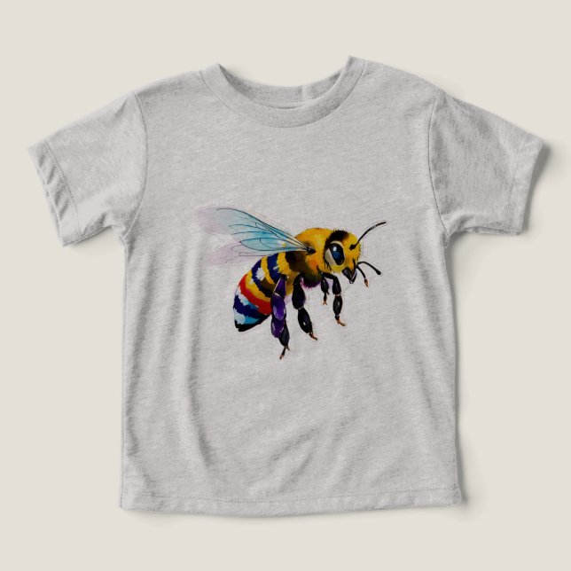 Uppsatt Humla Bin Med Iriserande Vingar T Shirt (Design Framsida)