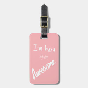 Uppsatt Rolig Roligt Handskriven Slogan Humor Rosa Bagagebricka