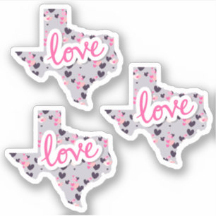 Uppsättning 3 Kärlek i Texas - Alla hjärtans dag Klistermärken
