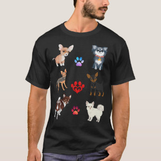 Uppsättning av chihuahua Puppies Stickers T Shirt
