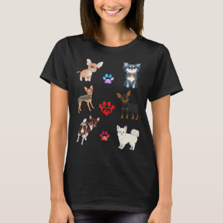 Uppsättning av chihuahua Puppies Stickers T Shirt
