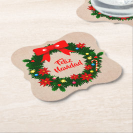 Uppsättning av Feliz Navidad God jul utandningsbad Underlägg Papper