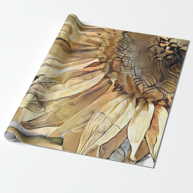 Uppsättning av solrossolrosolja med stor Gult Presentpapper (Utrullad)