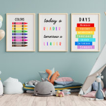 Uppsättning av utbildningsbevis och Poster i hemme