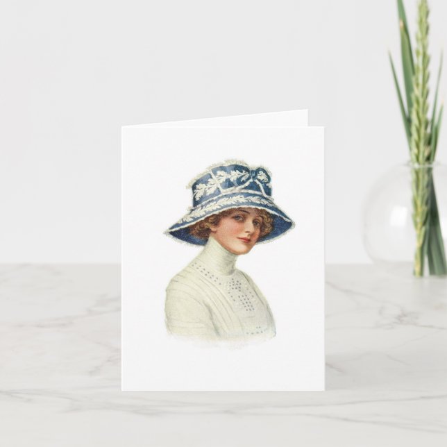 Uppsättning av vintageMillinery Notecard (7) Kort (Framsida)