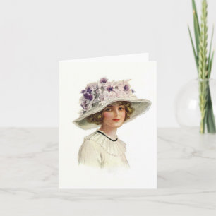Uppsättning av vintageMillinery Notecards (1) Kort
