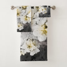 Uppsättning för badlakan för Jitaku plommonblommar