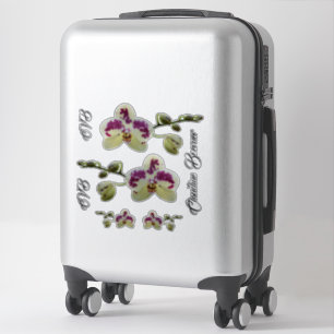 Uppsättning för Dam Executive Orchid Luggage-etike Klistermärken