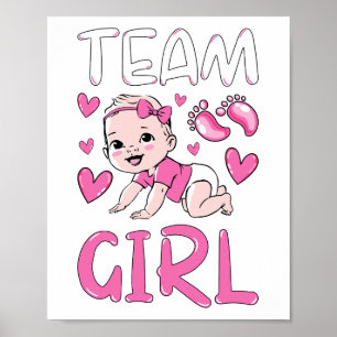 Uppsättning för gender Visa Team Girl Party Poster