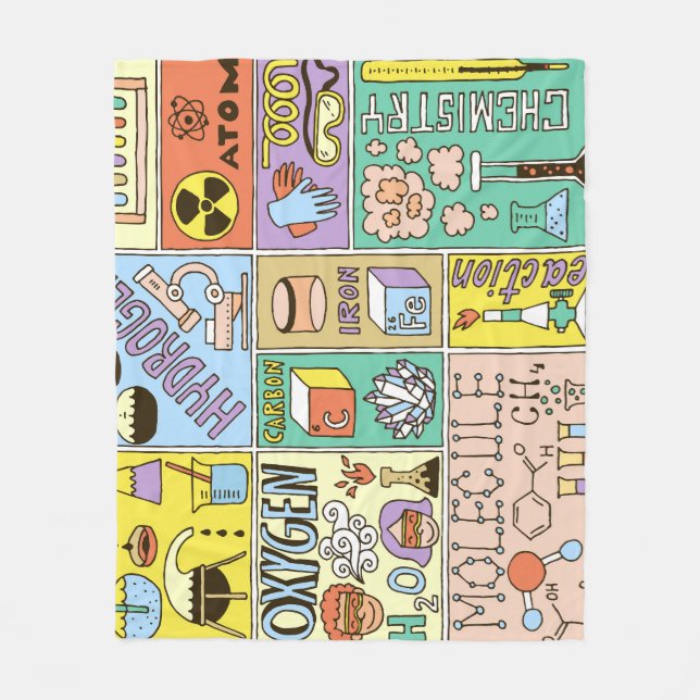 Uppsättning för illustration av kemisk Vintage Fleecefilt (Framsidan)