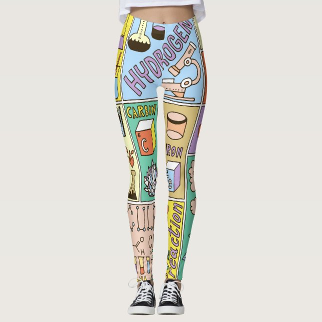Uppsättning för illustration av kemisk Vintage Leggings (Framsida)