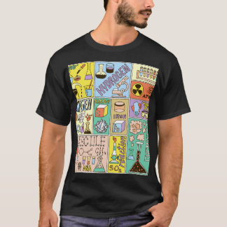 Uppsättning för illustration av kemisk Vintage T Shirt