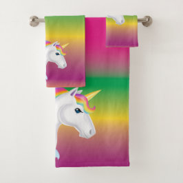 Uppsättning för regnbågeUnicornhandduk