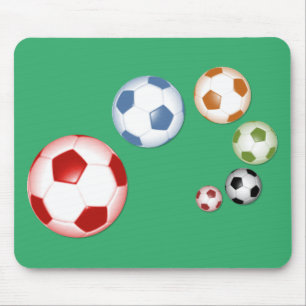 Uppsättning fotbollar musmatta
