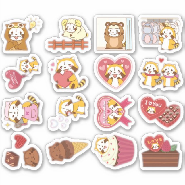 Uppsättning kärlek klistermärken (Framsida)