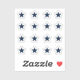 Uppsättning med 16 marinblå stjärnor klistermärken