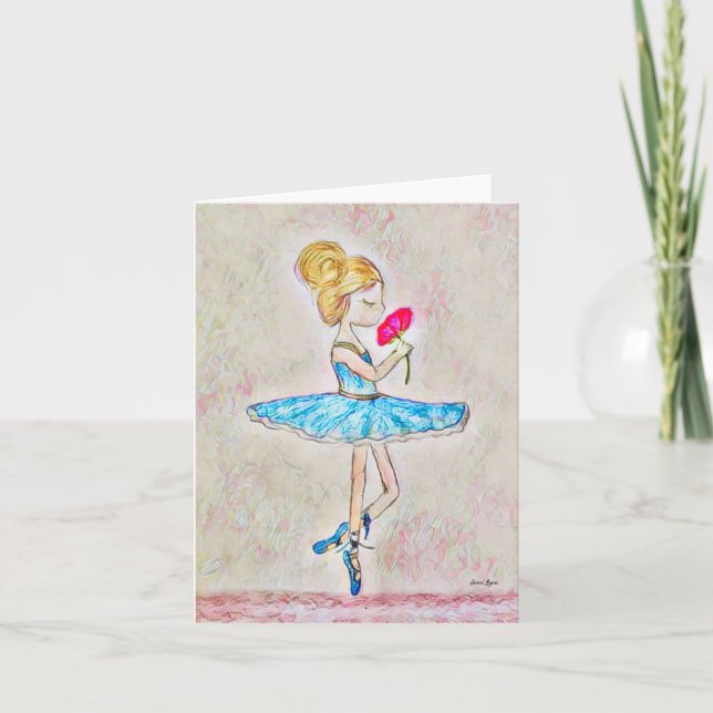 Uppsättning med 20 Ballerina Note-kort Anteckningskort (Framsida)