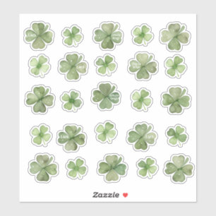 Uppsättning med 25 vattenfärgade Shamrock Vinyl St Klistermärken