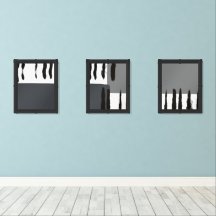 Uppsättning med 3 Abstrakters svartvitt