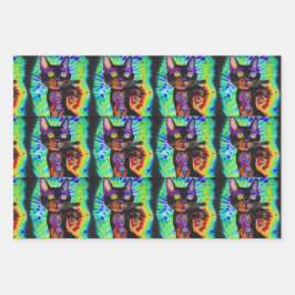 Uppsättning med 3 sorterade Coola Halloween-kattlå