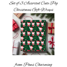 Uppsättning med 3 tillsatta julklappar i Cute Gris