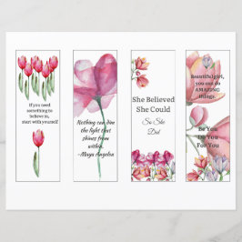 Uppsättning med 4 inspirerande bokmärken för kvinn