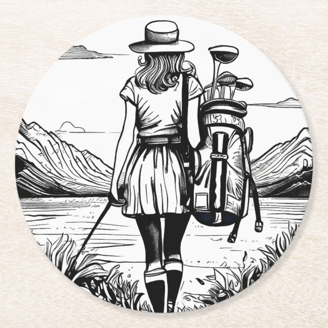 Uppsättning med 6 kvinnliga Pappra Underlägg (Framsidan)