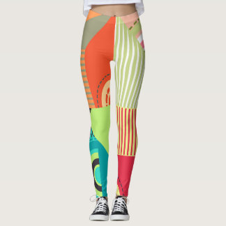 Uppsättning med ornament: Inslagen Bakgrundsdesign Leggings