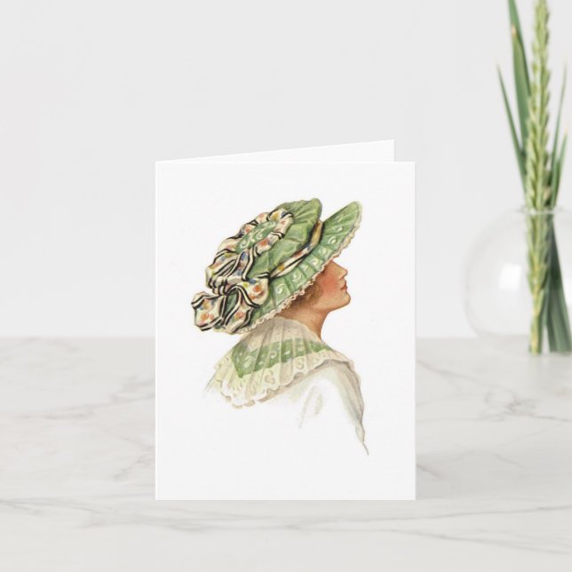Uppsättning Vintage Millinery Notecards [2B] Kort (Framsida)