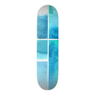 Uppsättningen av vattenfärgabstrakt räcker mål mini skateboard bräda 18,7 cm