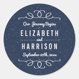 Uppsättningen Starry Night Bröllop - Favor Runt Klistermärke