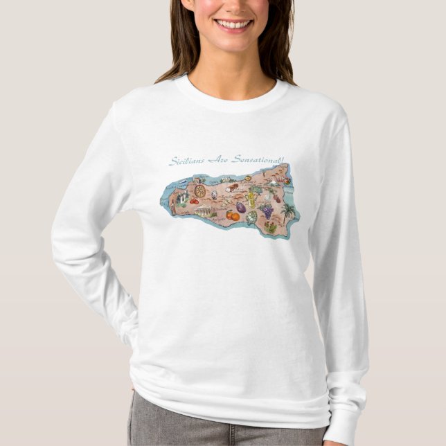 Uppseendeväckande Sicily vitskjorta Tee Shirt (Framsida)