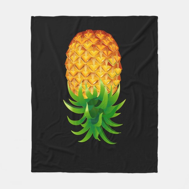 Uppsida ned, ananas fleecefilt (Framsidan)