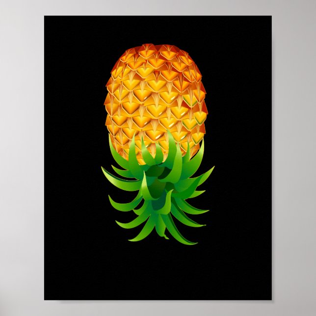Uppsida ned, ananas poster (Framsidan)