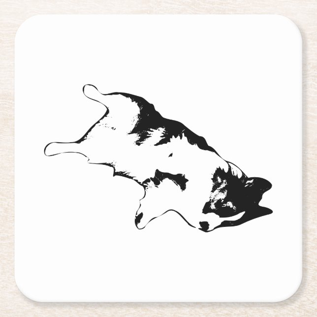 Uppsida-ned-diagram Underlägg Papper Kvadrat (Framsidan)