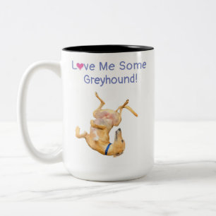 Uppsida ned Greyhound tvåtonskaffe Mugg