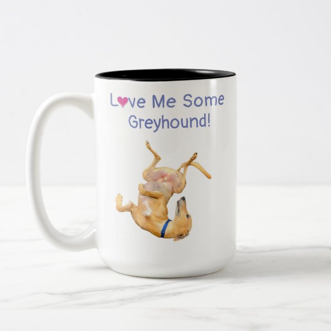 Uppsida ned Greyhound tvåtonskaffe Mugg (Vänster)
