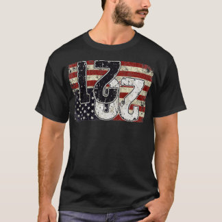 Uppsida ned i Flagga 2021 Amerika i nöd T Shirt